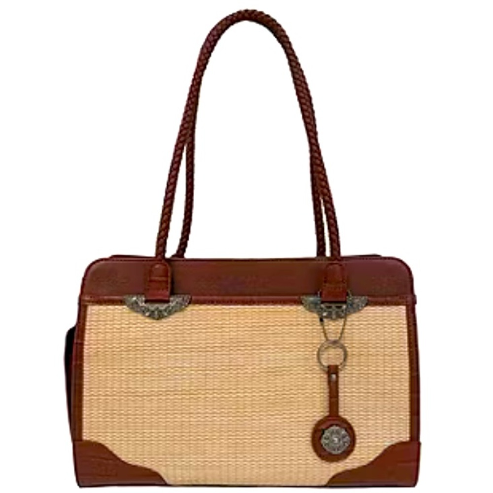 Bueno of California Brown with Keychain Top Handle Tote Bag New with Tag